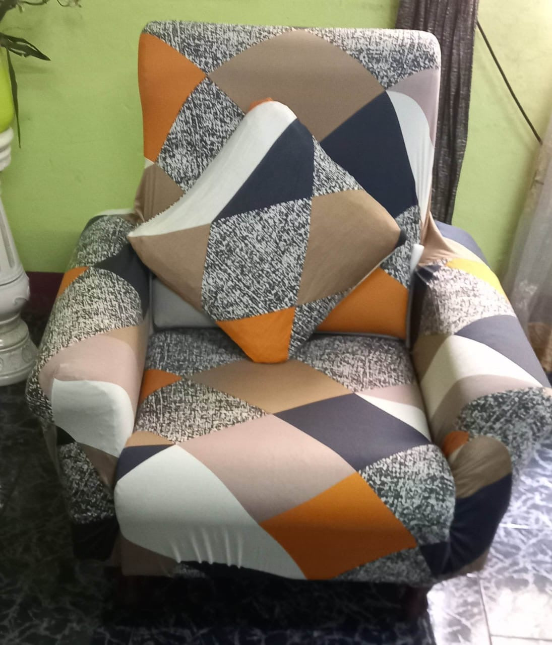 Sofa Cover - Mosaic Orange