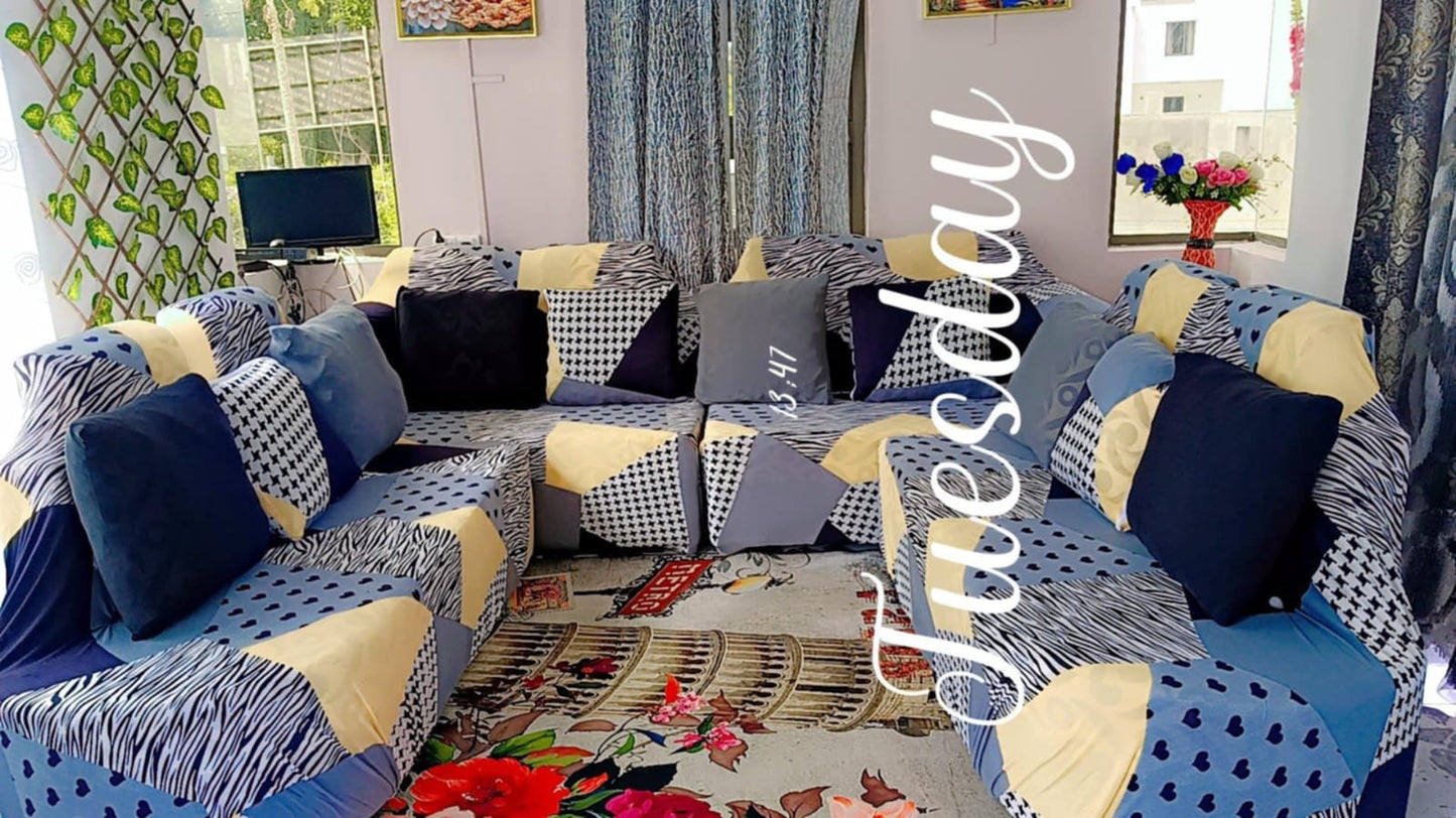 Sofa Cover - Mosaic Grey (New)