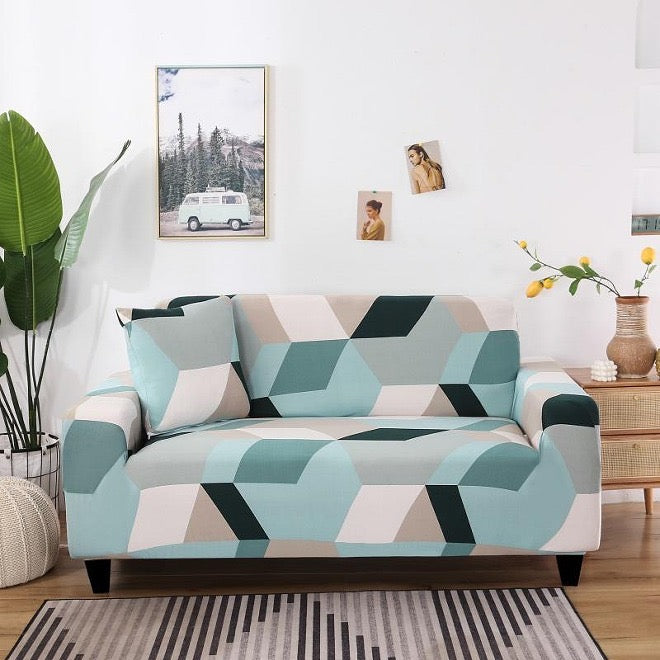 Sofa Cover - Mosaic Turquoise