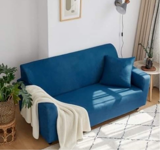 Sofa Cover - Plain blue