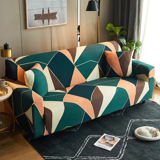 Sofa Cover - Mosaic green/blue