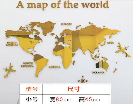 World Map Acrylic mirror 3D acrylic