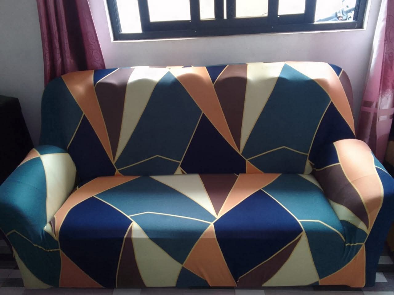 Sofa Cover - Mosaic green/blue